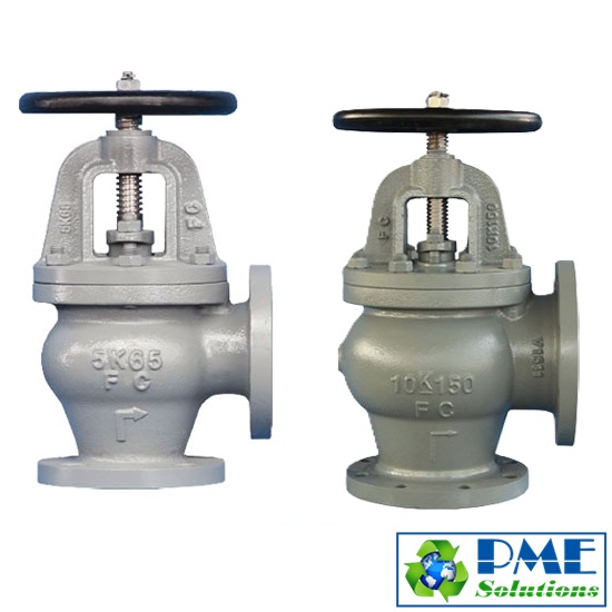 Van góc gang tàu biển 5K 10K 16K marine angle valve dùng cho hệ thống cấp nước tàu biển và công trình hàng hải DN50–DN400