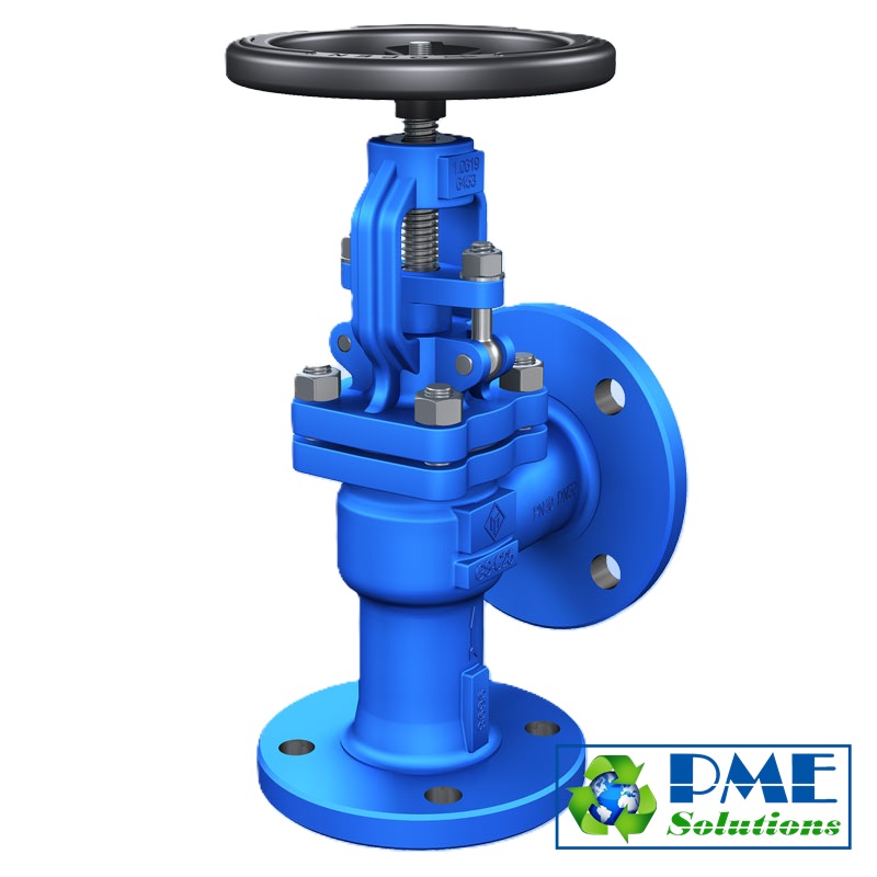 Van góc hơi ETM Armaturen Angle Globe Valve DIN Đức dùng cho hệ thống hơi nước công nghiệp áp suất cao PN40