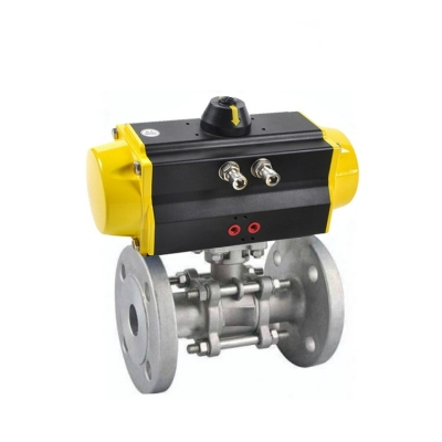 Van bi mặt bích khí nén 3 mảnh dòng HK55-3PS-F