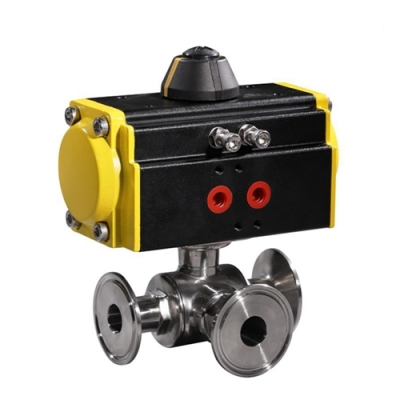 Van bi vi sinh 3 ngã khí nén HK56-WT với kết nối kẹp Clamp